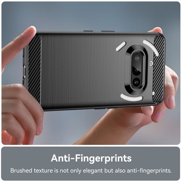 Kulfiber tekstur TPU-cover til Nothing Phone (3a) Black