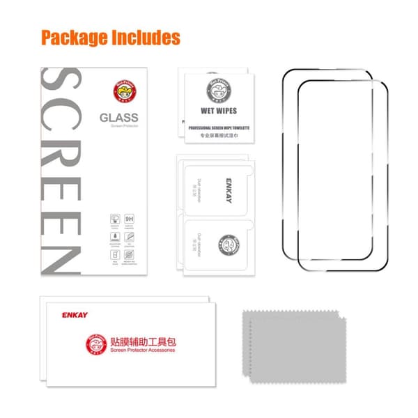ENKAY HAT PRINCE Karkaistu lasi iPhone 15 Pro 2kpl Transparent