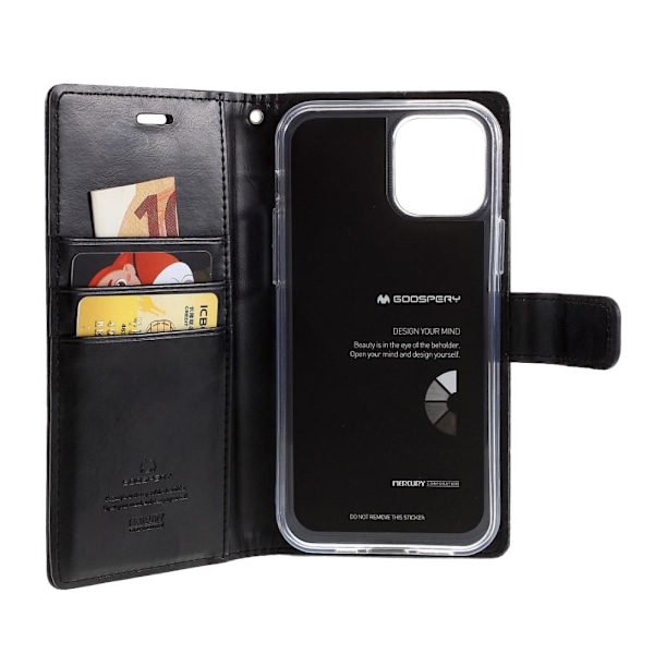 MERCURY GOOSPERY Blue Moon Wallet Case iPhone 12 Mini Black Black