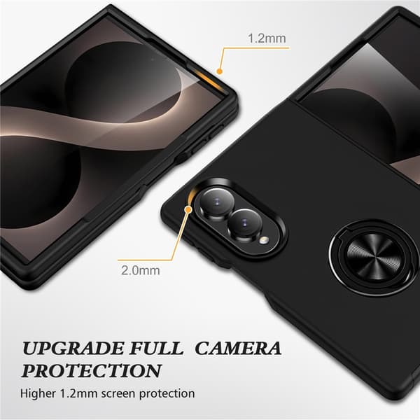 Hybridtelefoncover med ringholder til Samsung Galaxy Z Fold8 Black