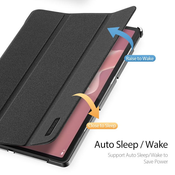 DUX DUCIS Domo Series PU Lær Smart Deksel for Lenovo Tab P12 Black