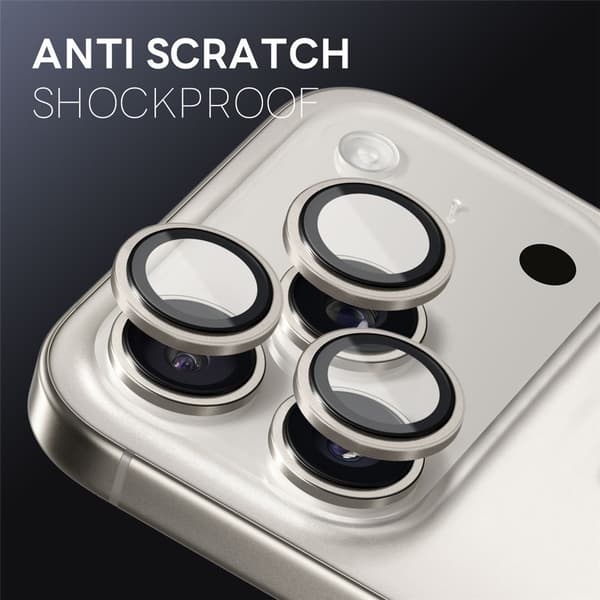 NORTHJO För iPhone 17 Pro Max / iPhone 17 Pro Kameralinsskydd Härdat Glas Metallring grå