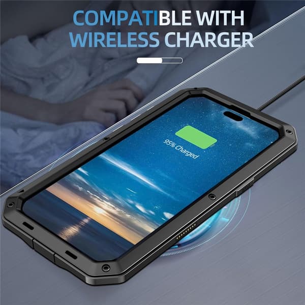 Heavy Duty Robust Hybrid Cover Shell + hærdet glas til iPhone Air Black