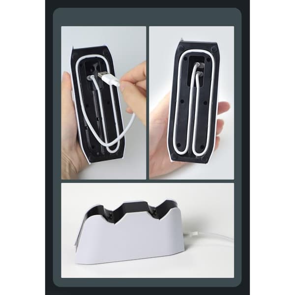 AOLION ALP500701 Hurtigopladningsdock med dobbelt slot til PS5 Elite - controller White