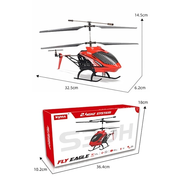 Radiostyret helikopter Smart Altitude Hold RC 2.4G Trådløs Legering 2 Batterier Black