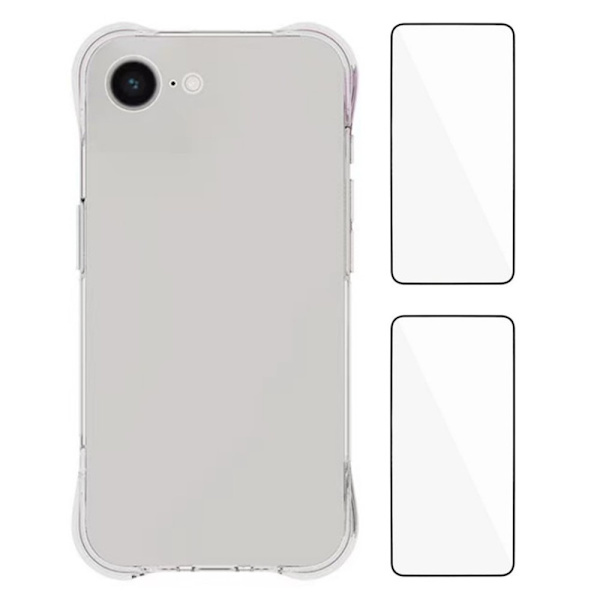 WANLONFENG mobildeksel med skjermbeskytter til iPhone 17e / 16e Transparent