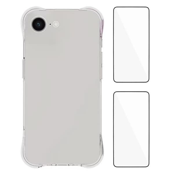 WANLONFENG puhelinkotelo ja näytönsuoja iPhone 17e / 16e -puhelimelle Transparent
