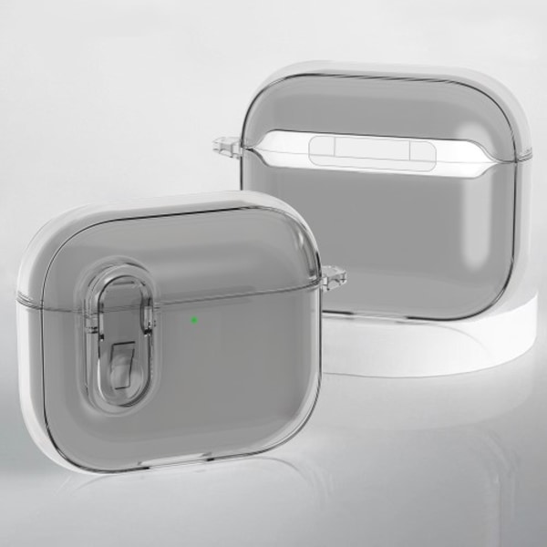 För AirPods 4 hörlurar Fodral Snap Switch Ice Crystal Clear Skal - Transparent Grå grå