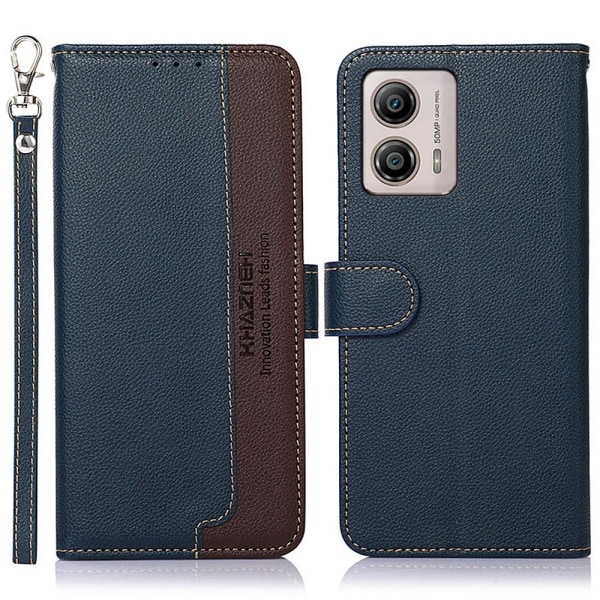 KHAZNEH Phone Cover for Motorola Moto G53 5G / G23 4G / G13 4G - Blue / Brown Blue