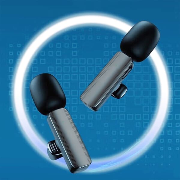 Trådløs Lavalier Lapel Microphone & Receiver til iPhone 2 +1 Black
