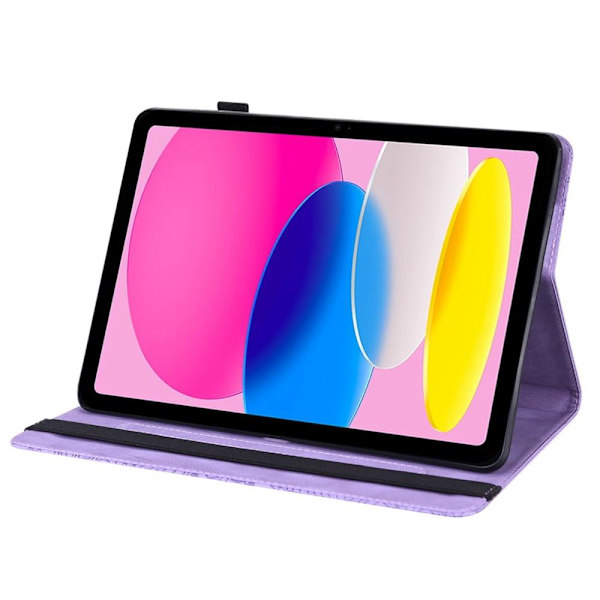 Apple iPad 10.9 2022 Vikbart fodral korthållare Blommor - Lila Lila