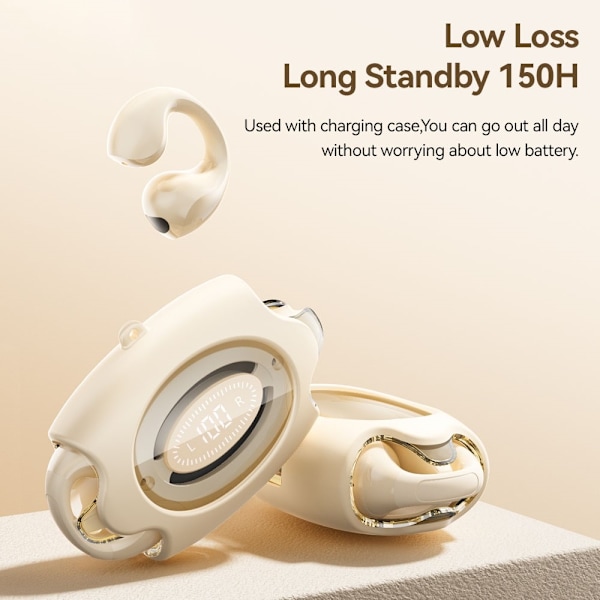 ESSAGER Bluetooth Headset Langattomat kuulokkeet Hienkestävät - beige Beige
