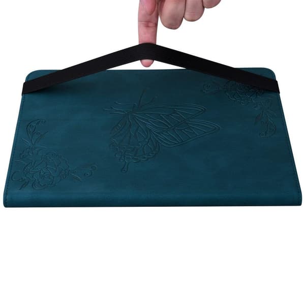 Apple iPad 10.9 2022 Sammenleggbart Veske Kortholder Sommerfugl - Blå Blue
