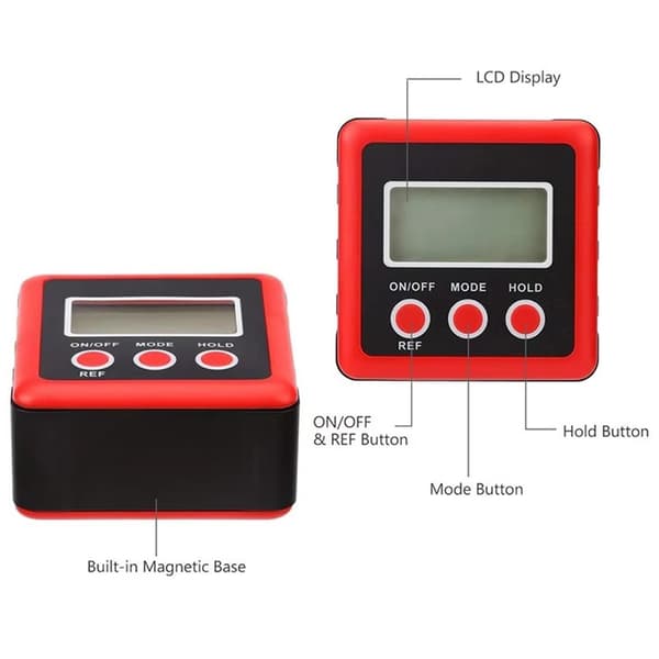 3-knappers digital vinkelmåler magnetisk vinkelgradientvater inklinometer Black