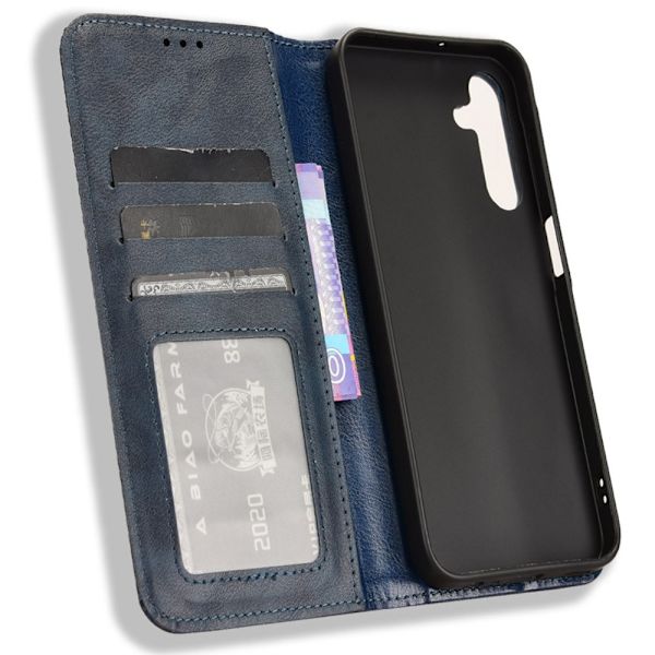 Wallet Stand Flip-telefonetui til Samsung Galaxy A15 5G - Blå Blue