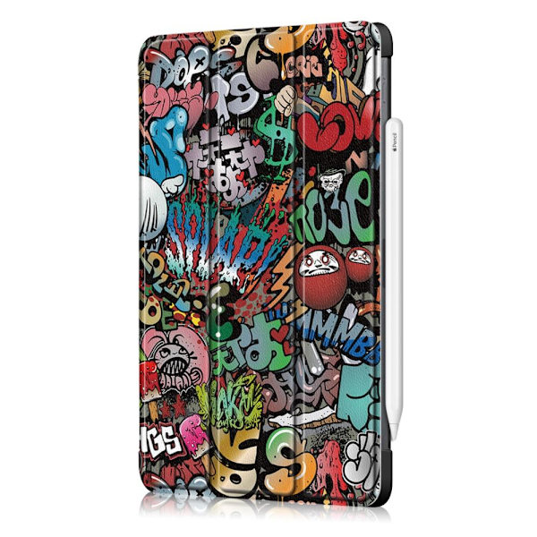 Apple iPad Pro 11 (2020) Slim fit tri-fold fodral - Graffiti Svart