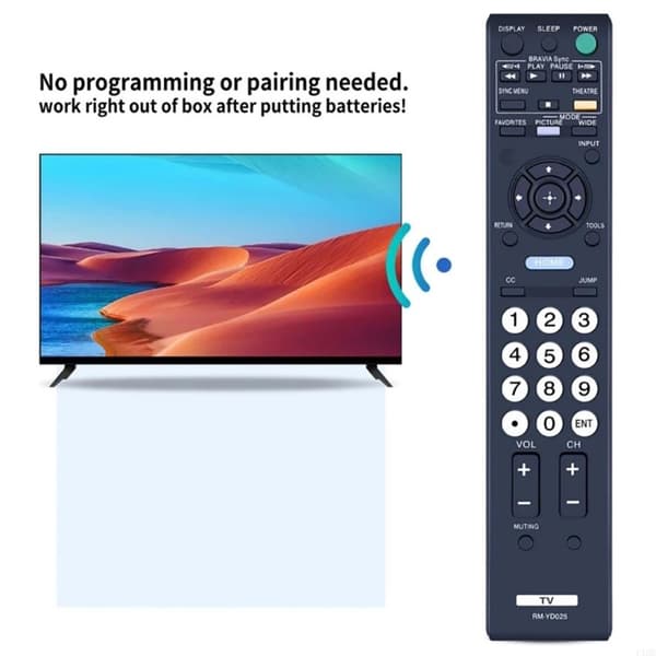 Fjernkontrollerstatning for RM-YD025 For Sony TV Black