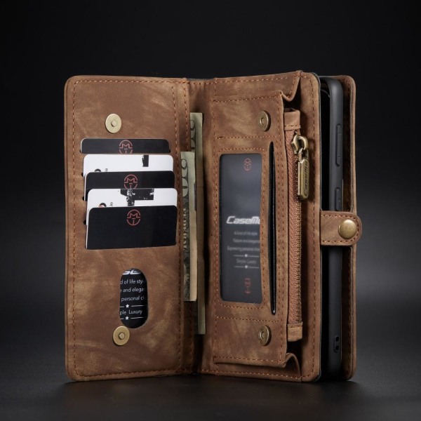 CASEME Samsung Galaxy S21+ (Plus) Retro läder plånboksfodral Bru Brun