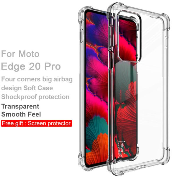 IMAK neljän kulman turvatyynyn TPU-suojus Motorola Edge 20 Proll Transparent