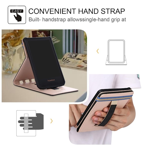 Etui til PocketBook læsetablet - Mange forskellige modeller - Sort Black