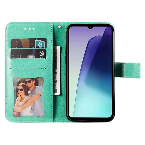 Til Xiaomi Redmi 14C Tegnebogsetui med Blomstermønster og Standerfunktion Green