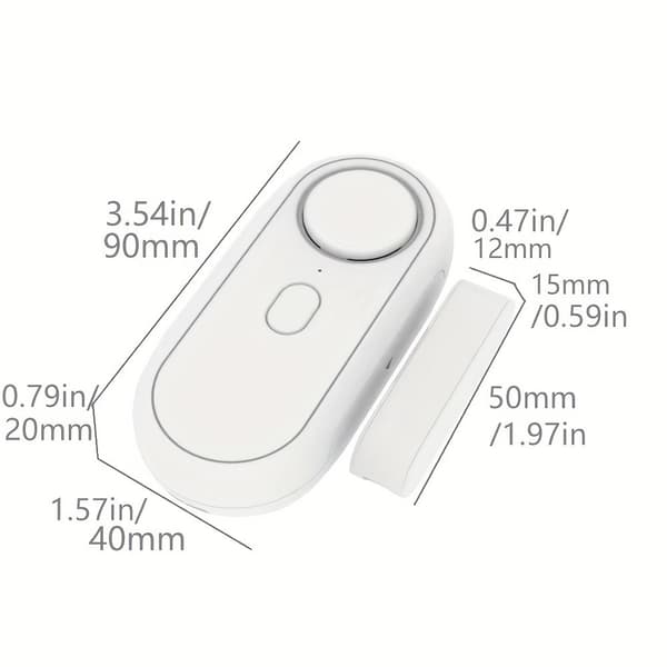 Alarm Door Sensor High Decibel Window Doors Anti-theft System with Remote Control White