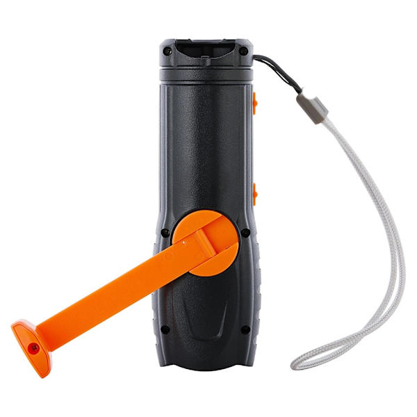 Handvev AM / FM Radio LED Ficklampa 1200mAh Emergency Power Bank Svart