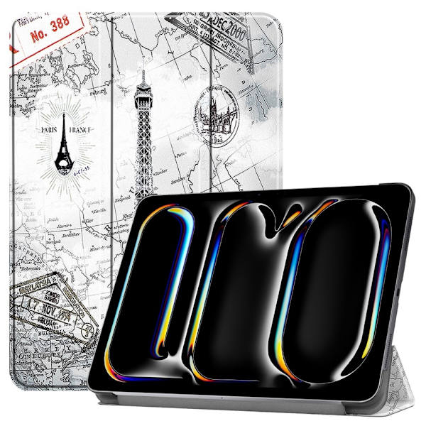 iPad Pro 11 (2024) Kotelo Auto Herää / Nuku Kolminkertainen Taittojalusta Tabletin Suoja - Tower Multicolor