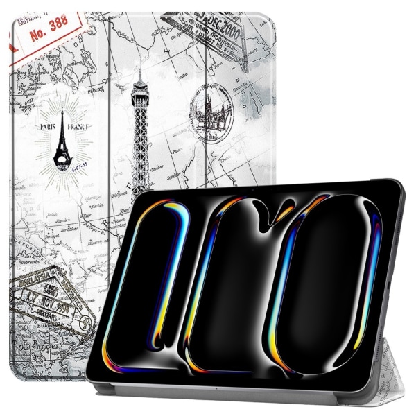 Til iPad Pro 11 (2024) Etui Tre-fold Stativ Tablet Cover - Tower Multicolor