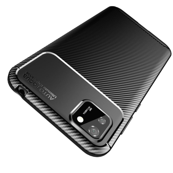 Huawei Y5p Carbon Fiber Pattern Bagcover - Sort Black