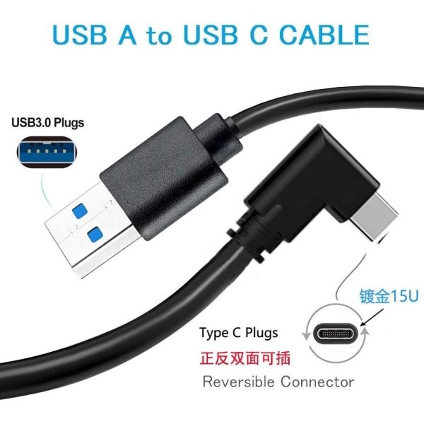 Oculus Quest VR Link Cable USB3.0 to Type-C Data kable 5m Svart