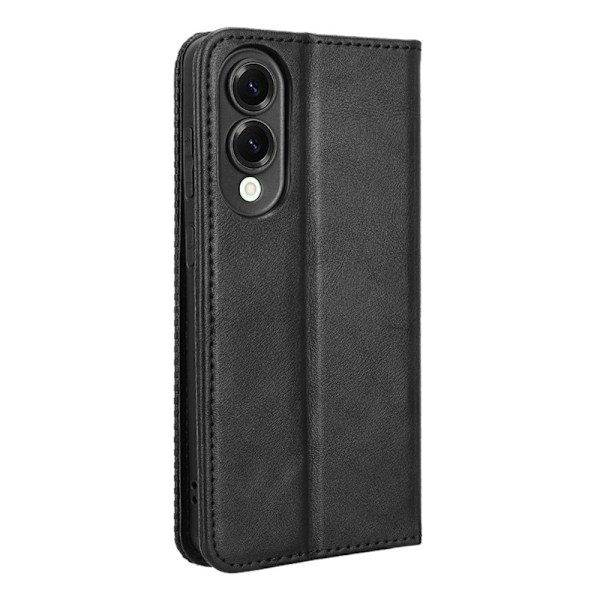 Til Samsung Galaxy S25 Edge Stand Phone Case Fuld Protection Pung Cover - Sort Black