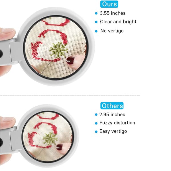 Förstoringsglas LED Handhållet Bordsplacering – 5x/11x förstoring – Hopfällbart Vit