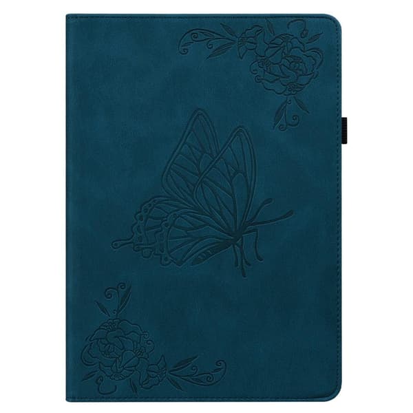 Apple iPad 10.9 2022 Sammenleggbart Veske Kortholder Sommerfugl - Blå Blue