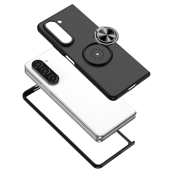 Til Samsung Galaxy Z Fold 5 5G telefonetui Ring Kickstand Cover Black