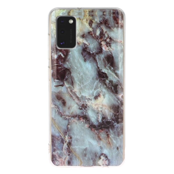 Marble Pattern IMD TPU Soft Back Cover til Samsung Galaxy A41 - S Black