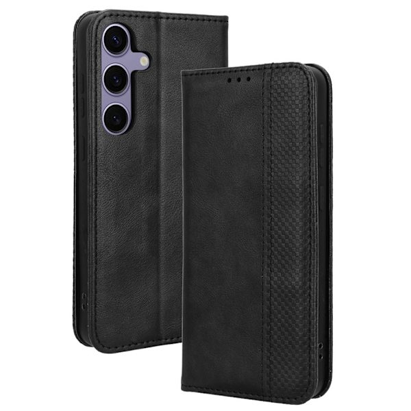 Wallet Stand Flip-telefonetui til Samsung Galaxy S24 - Sort Black