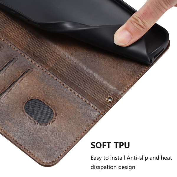 Til Motorola Edge 60 Pro 5G Etui Pung Stand Retrostruktur Brown
