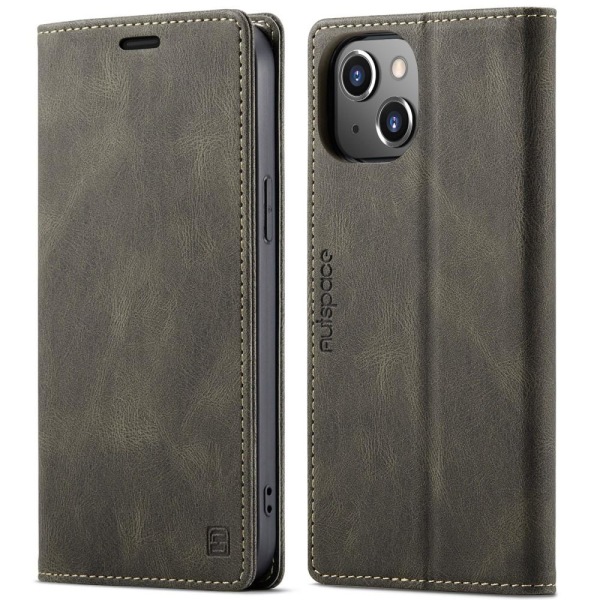 AUTSPACE A01 Lommebok-deksel iPhone 13 - Kaffe Brown