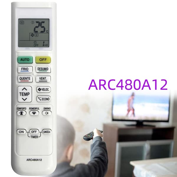 Fjärrkontroll Ersättning för ARC480A12 för Daikin Air Conditioner Vit