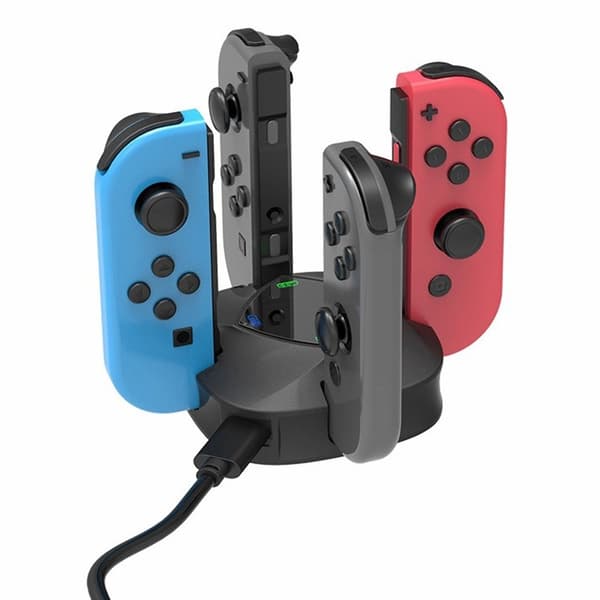 Kompatibel med Nintendo Switch + OLED Joy - Con - kontroller 4 - i - 1 laddningsstation Svart