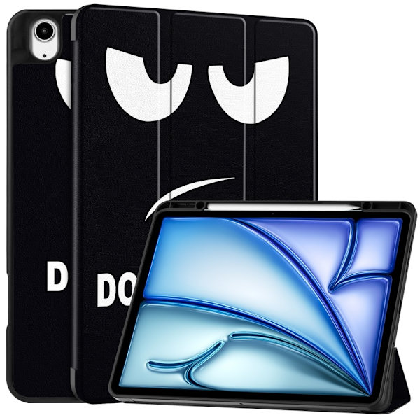 Etui for iPad Air 13 (2024) - Tri-fold Stativ, Tablettdeksel med pennholder - Don't Touch Black