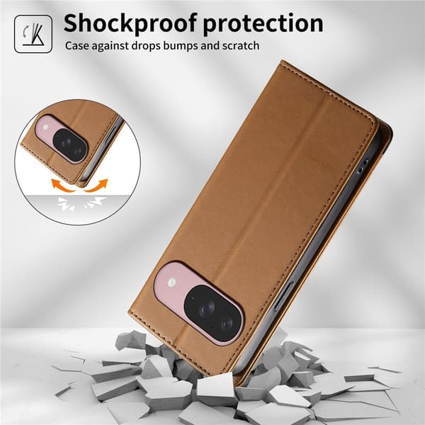 DIERFENG Pungcover med farvesammensat logo til Google Pixel 11 og 11 Pro Brown
