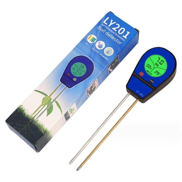 Digital Soil Tester 3in1 Temperatur Fuktighet PH Meter Acidity Analyzer Blue