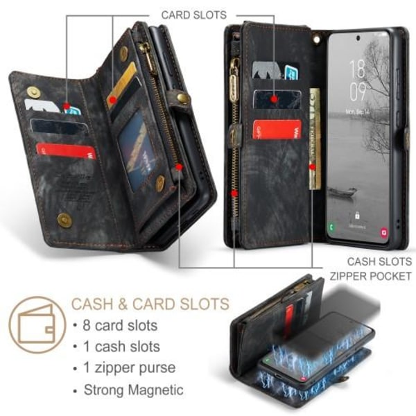 CASEME Samsung Galaxy S23+ (Plus) 2-in-1 Irrotettava - Musta Black