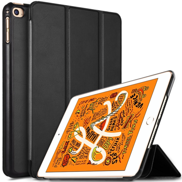 Trifoldet Stand Læder Smart Taske til iPad mini (2019) 7.9 tommer - Sort Black