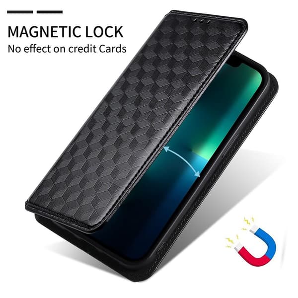 Rhombus lommebok-etui for Google Pixel 6a - Svart Black