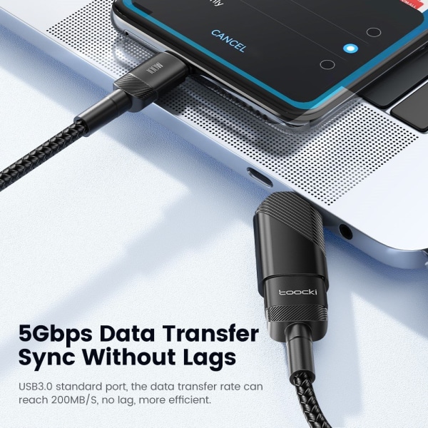TOOCKI USB-C hane USB 3.0 hona omvandlare 5 Gbps dataadapter Svart