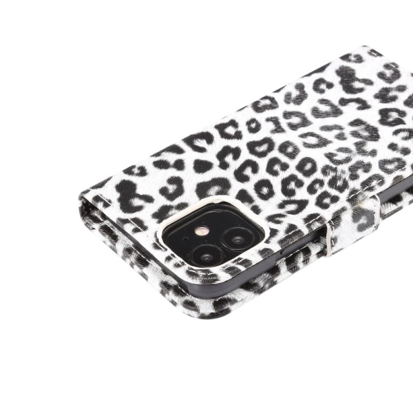 iPhone 12 Mini Plånboksfodral Fodral Leopard - Vit Vit