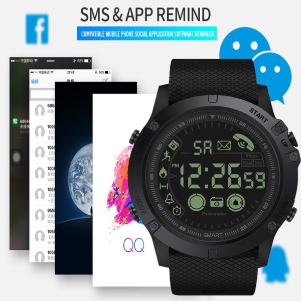 Smartklocka Activity Tracker Vattentät för Apple/Android - Svart Svart